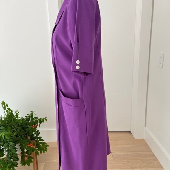 V.I.Petites Vintage Double Breasted Purple Midi Dress Retro 80 S 90 S Canada - Picture 3 of 13